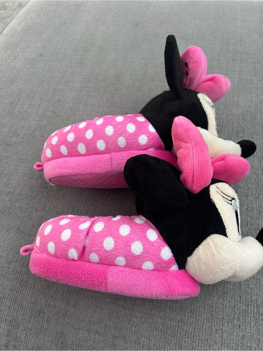Disney Pink Polka Dot Plush Character Slippers